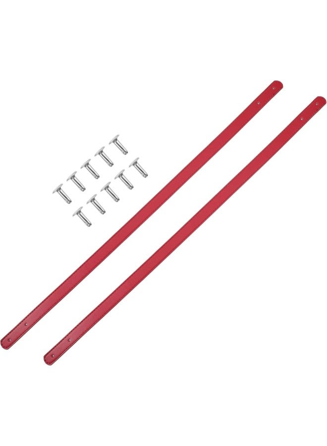 klarako 2 Set PU Leather Purse Handles Short Handbag Straps Tote Bag Strap Replacement with Metal Buckles for DIY Purse Wallet Clutch Making Supplies Red  - Image 1