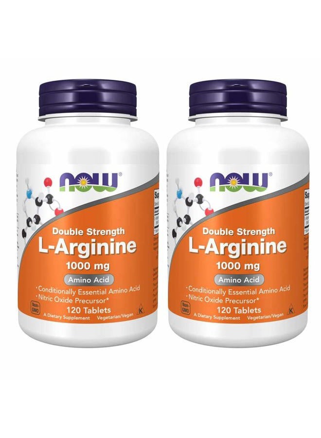 now L-Arginine, Double Strength Essential Amino Acid (1000mg, 120 Tablets) - Image 1