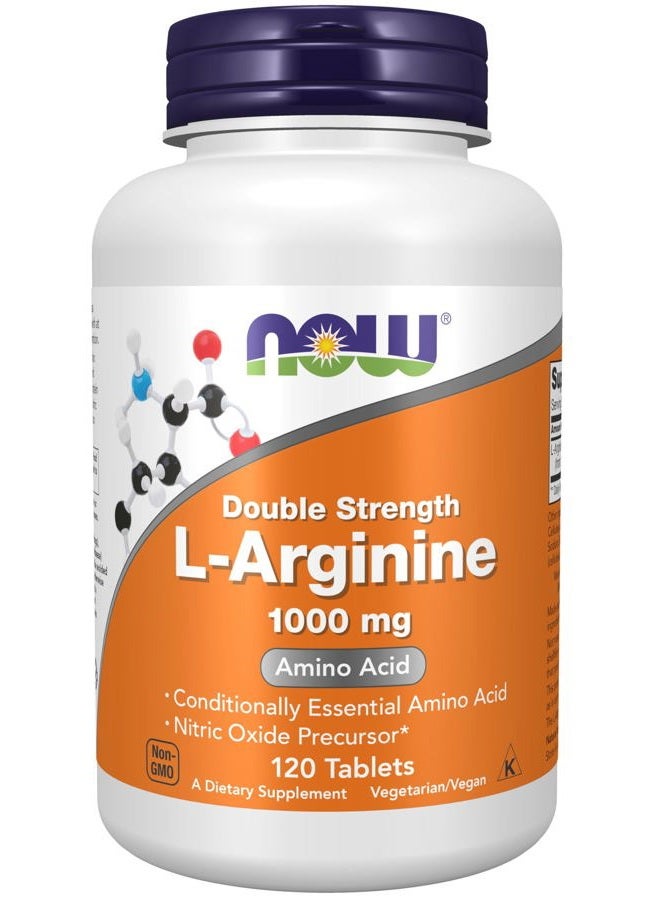now L-Arginine, Double Strength Essential Amino Acid (1000mg, 120 Tablets) - Image 4