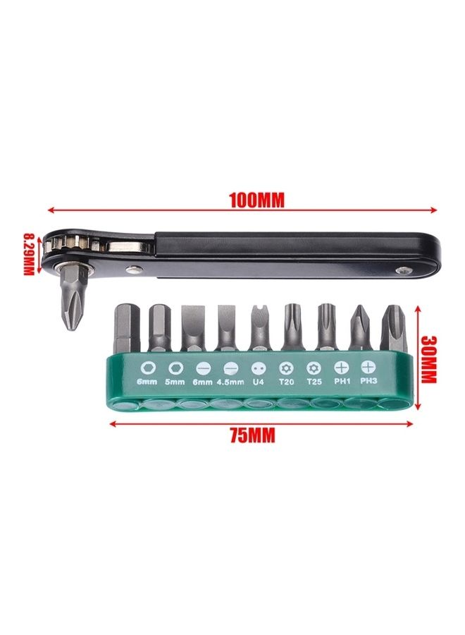 نيبمينينت طقم أدوات مفك براغي صغير 10 في 1 بسقاطة ومقبض قابل للتعديل متعدد الألوان - Image 4