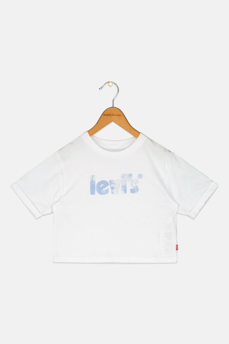 Levi's Toddlers Girl Brand Logo Short Sleeves T-Shirt, White - Image 1