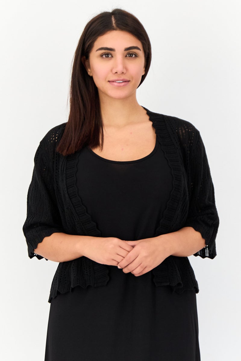 Isaac Mizrahi Women 2 Pcs Solid Maxi Dress With Jacket, Black - Image 4