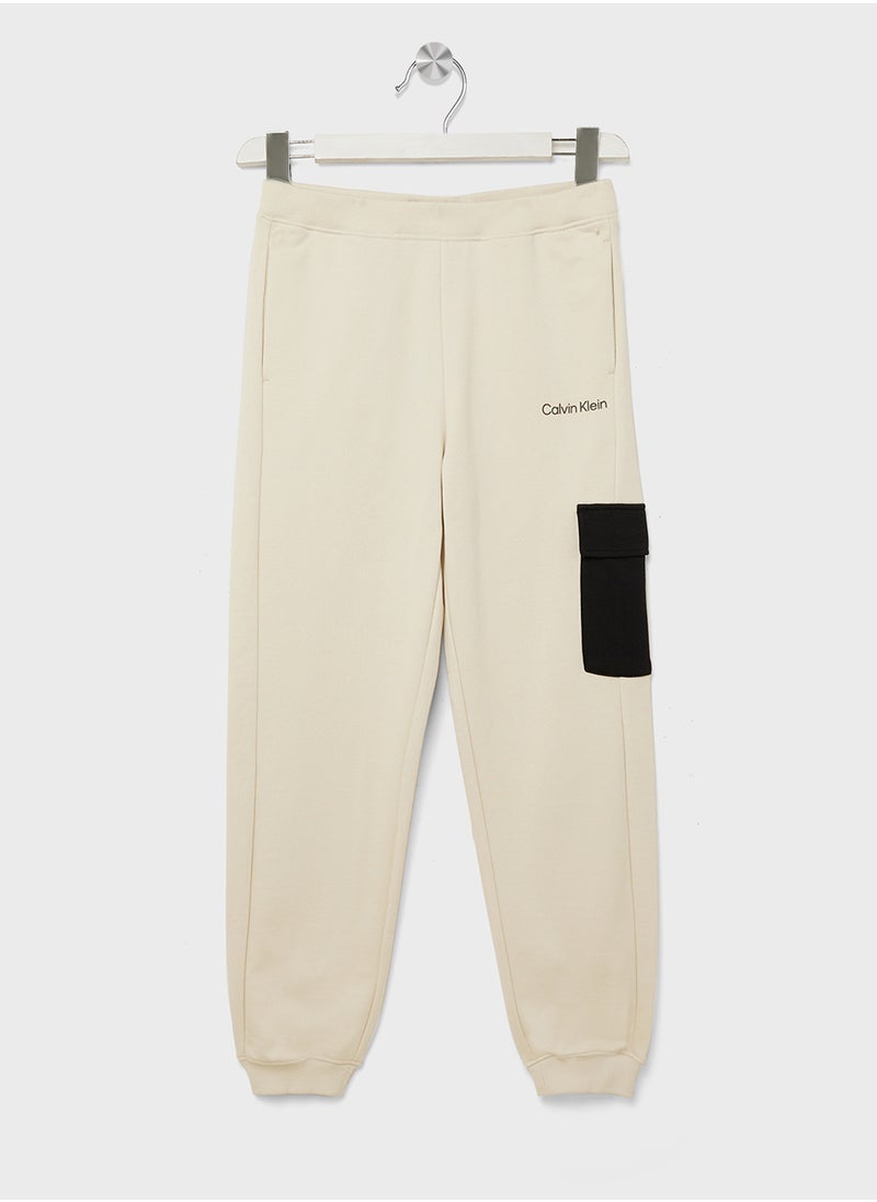 Calvin Klein Jeans Youth Color Block Cargo Sweatpants  - Image 1