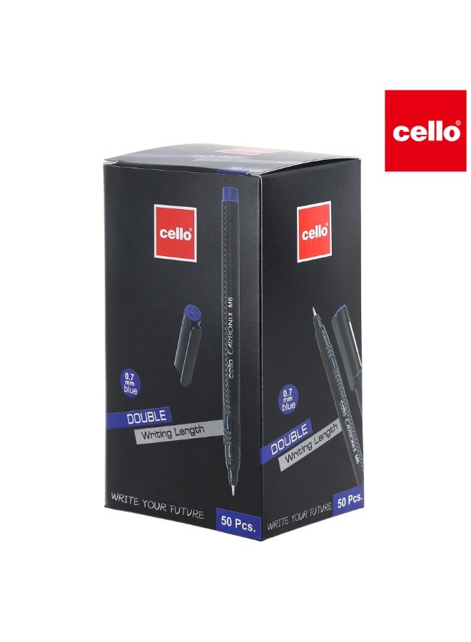Cello 50 Pieces Ballpoint Pen 0.7 mm Smooth Writing Quick-Dry Ink for Daily School and Office Use (Black) - Image 1