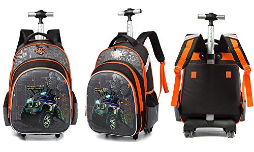 Meetbelify 3Pcs Rolling Backpack for Boys with Lunch Bag Pencil Case School Bags Wheeled Backpack - Image 3