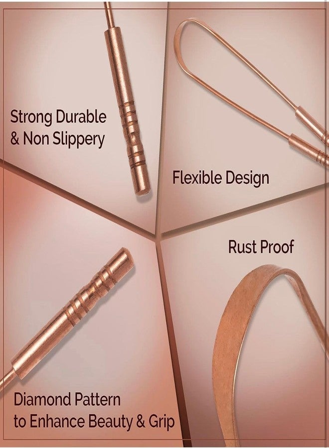 Gorgio Professional Copper Tongue Cleaner for Oral Hygiene, Rust-Free Ayurvedic Scraper for Fresh Breath and Plaque Removal - Image 2