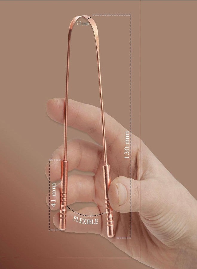 Gorgio Professional Copper Tongue Cleaner for Oral Hygiene, Rust-Free Ayurvedic Scraper for Fresh Breath and Plaque Removal - Image 3