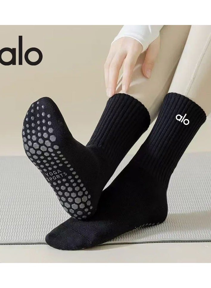 alo alo yoga sports pure cotton socks, sweat-absorbing, odor-proof, running and fitness long tube, men's and women's one-piece set - Image 1