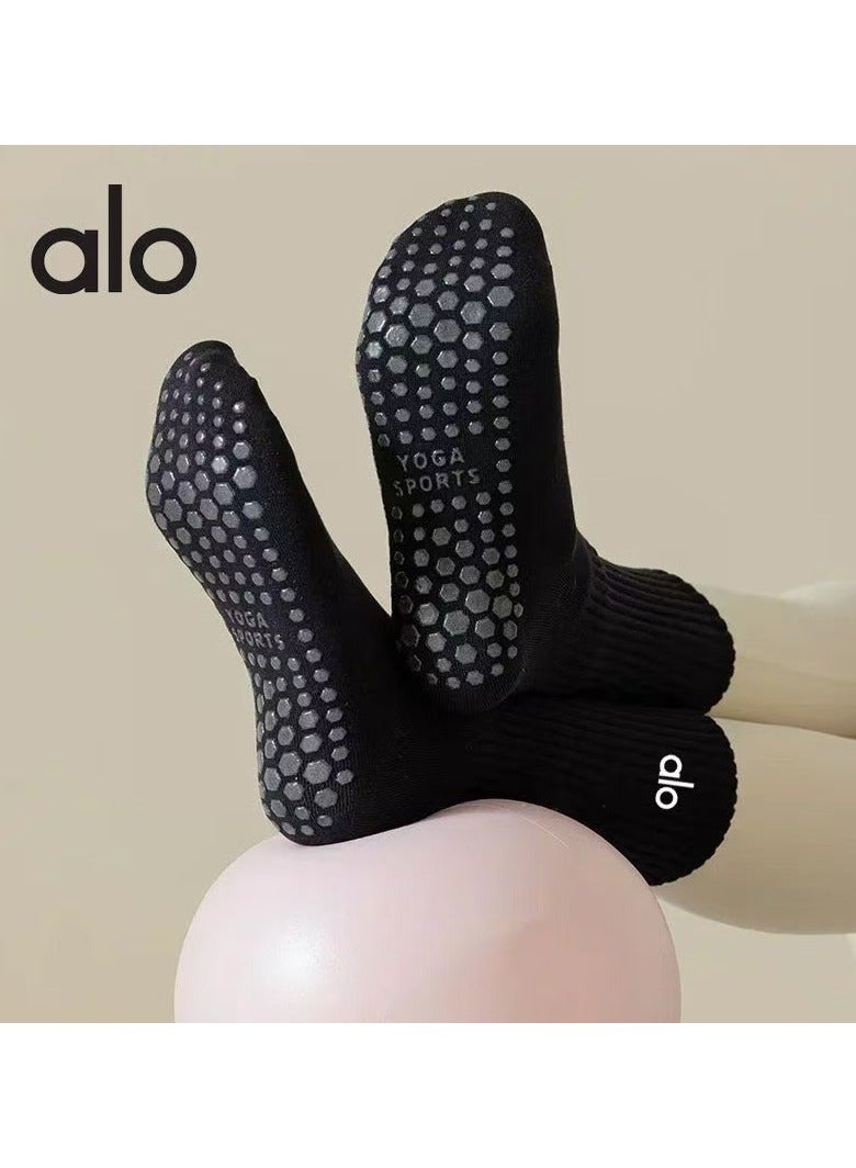 alo alo yoga sports pure cotton socks, sweat-absorbing, odor-proof, running and fitness long tube, men's and women's one-piece set - Image 2