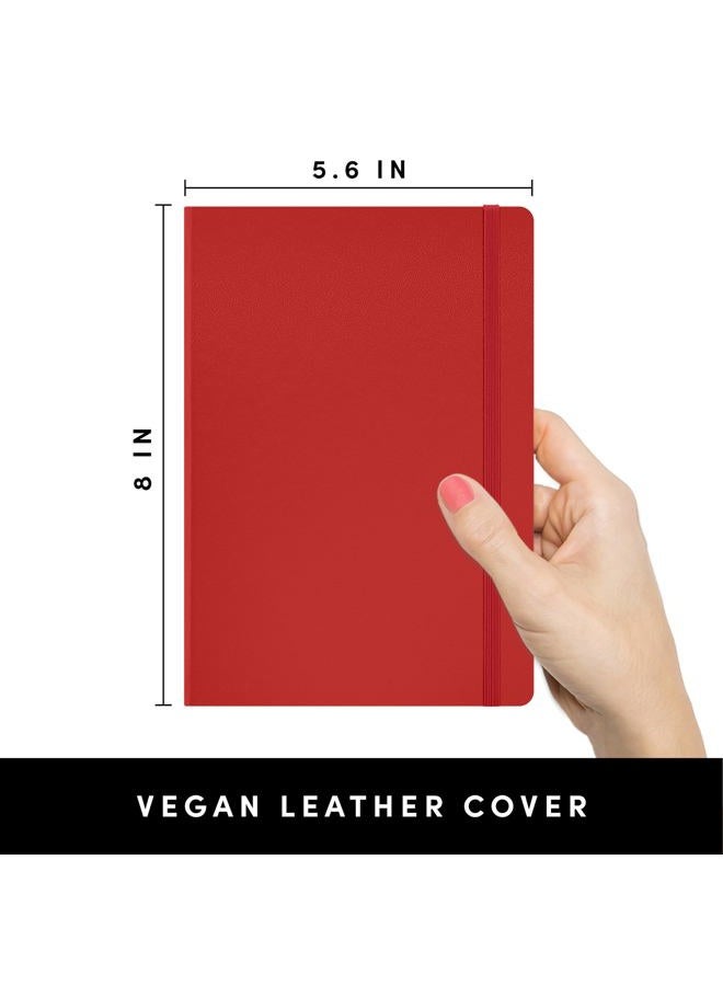 PAPERAGE Blank Journal Notebook, (Red), 160 Pages, Medium 5.7 inches x 8 inches - 100 GSM Thick Paper, Hardcover - Image 2