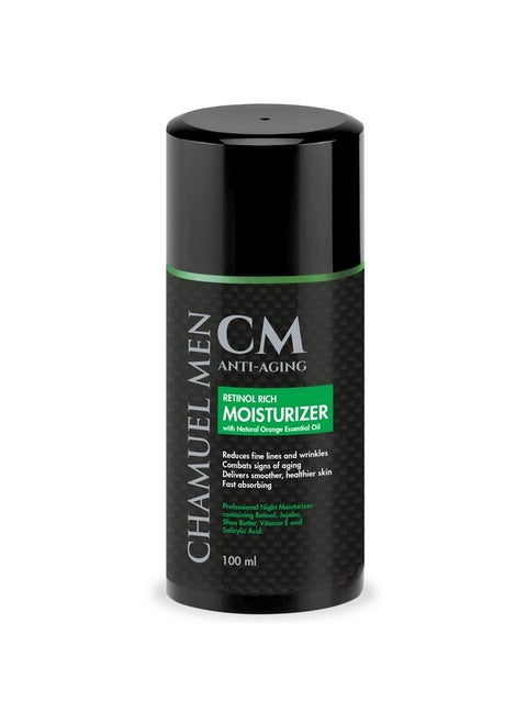 CHAMUEL MEN Daily Face Cream for Men with 2.5% Retinol Anti-Aging Moisturizer for Fine Lines, Dark Spots, and Wrinkles - Overnight Lotion