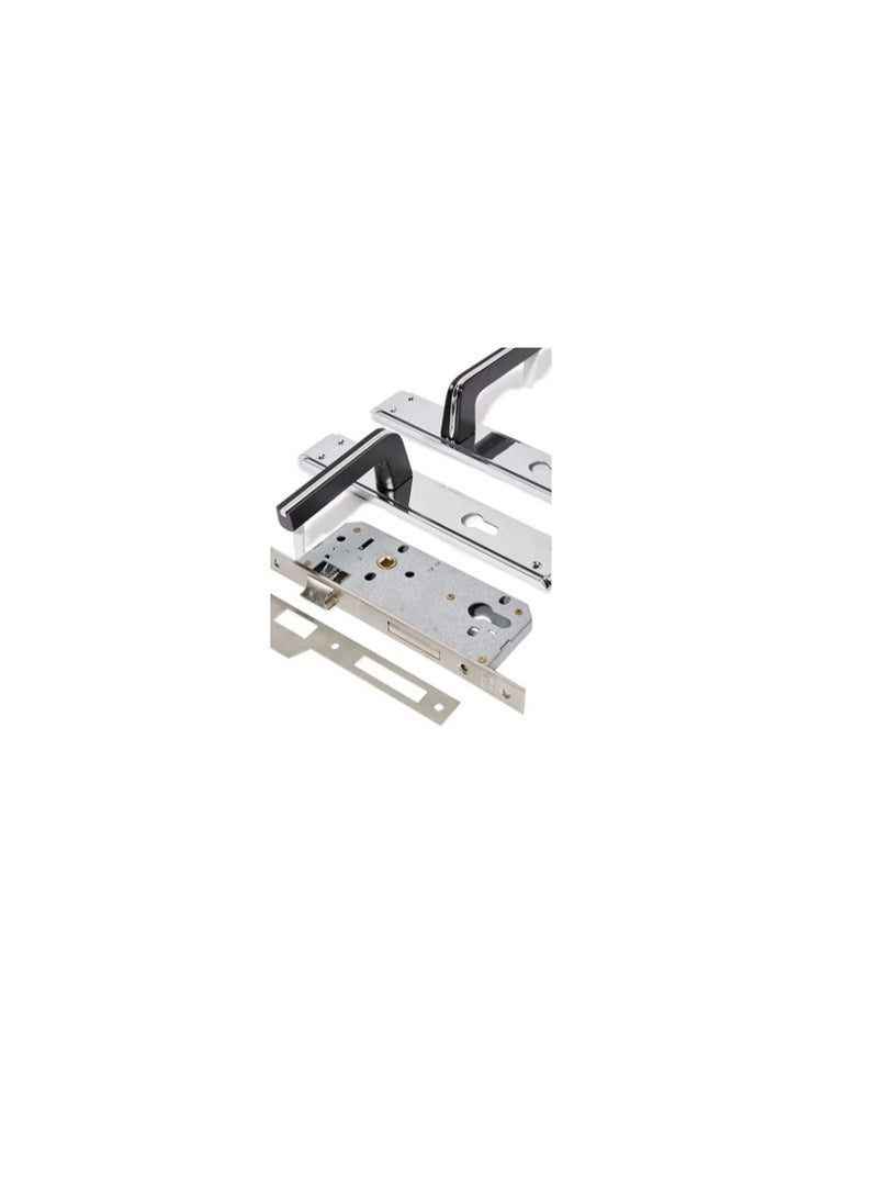 ROBUSTLINE Robustline Door Lockset (Handle and Lockbody) | 85MM Centre to Centre | Silver Color - Image 2
