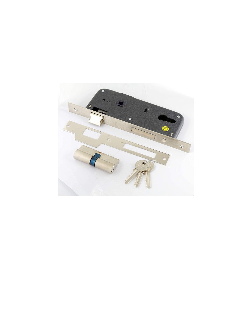 ROBUSTLINE Robustline Door Lockset (Handle and Lockbody) | 85MM Centre to Centre | Silver Color - Image 3