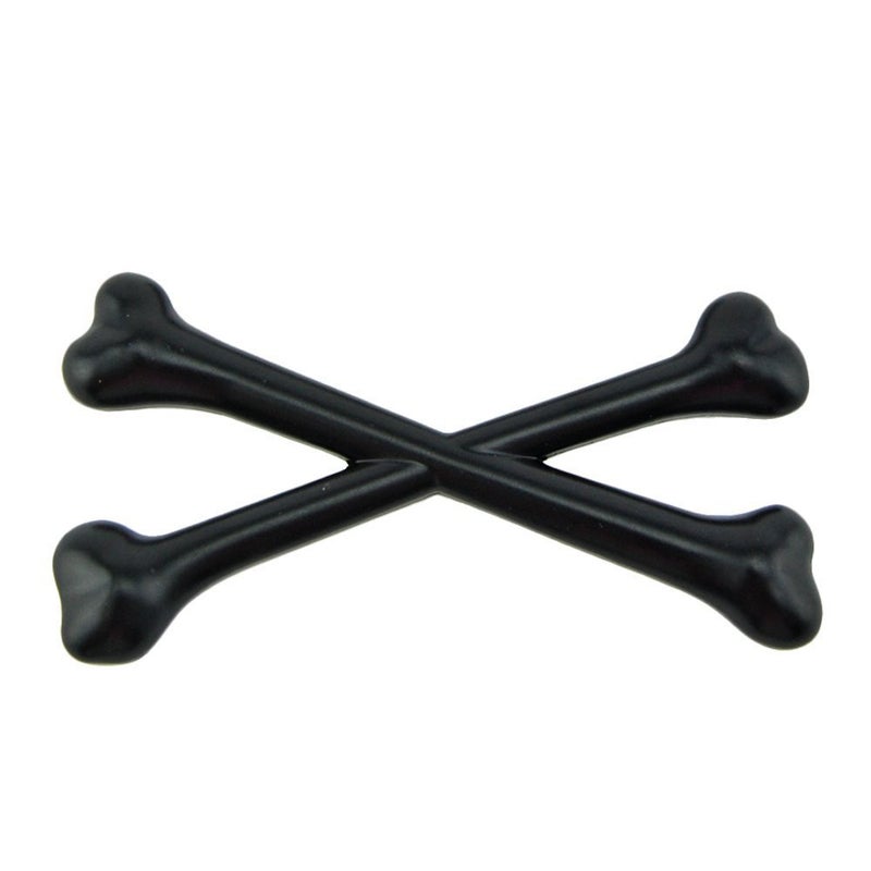 T Tocas Motorcycle Skull Crossbone Car 3D Emblem Logo Metal Badge Sticker Decal Skeleton Emblem Badge for Suzuki Kawasaki Harley Yamaha Honda (Black) - Image 4