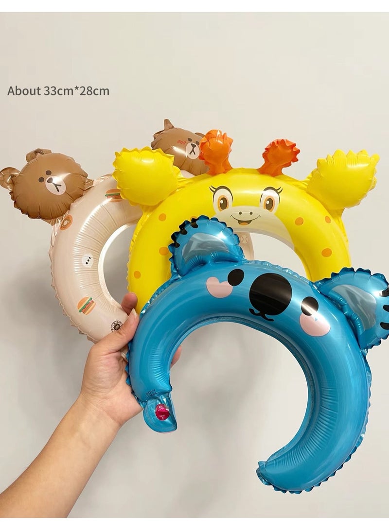 XCRJ 31pcs Children's Cartoon Balloon Set ,random delivery of style,brithday party,festival celebration,family gathering-10pcs Short Cartoon Handheld Balloon Sticks+10pcs Long Cartoon Handheld Balloon Sticks+ 10pcs Cartoon Headband Balloons+1pcs tyre pump,Birthday Wedding Party Balloons Decoration for Boys and Girls - Image 5
