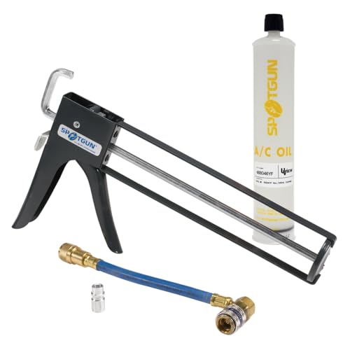 UView 481500YF Spotgun HFO Automotive Air Conditioner Oil Injection Kit for R-1234yf A/C Systems, Includes Injector with R1234yf Hose Adapter Assembly, PAG 46 HFO Oil 8oz Cartridge, and Fitted Insert - Image 1