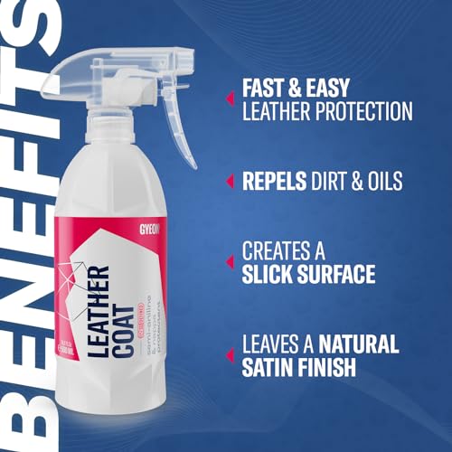 Gyeon Leather Coat Car Leather Protector Invisible Hydrophobic Ceramic Coating for Upholstery Interior UV Protection Stain Repellent Easy Dye Removal Durable Leather Shield Detailer - Image 2
