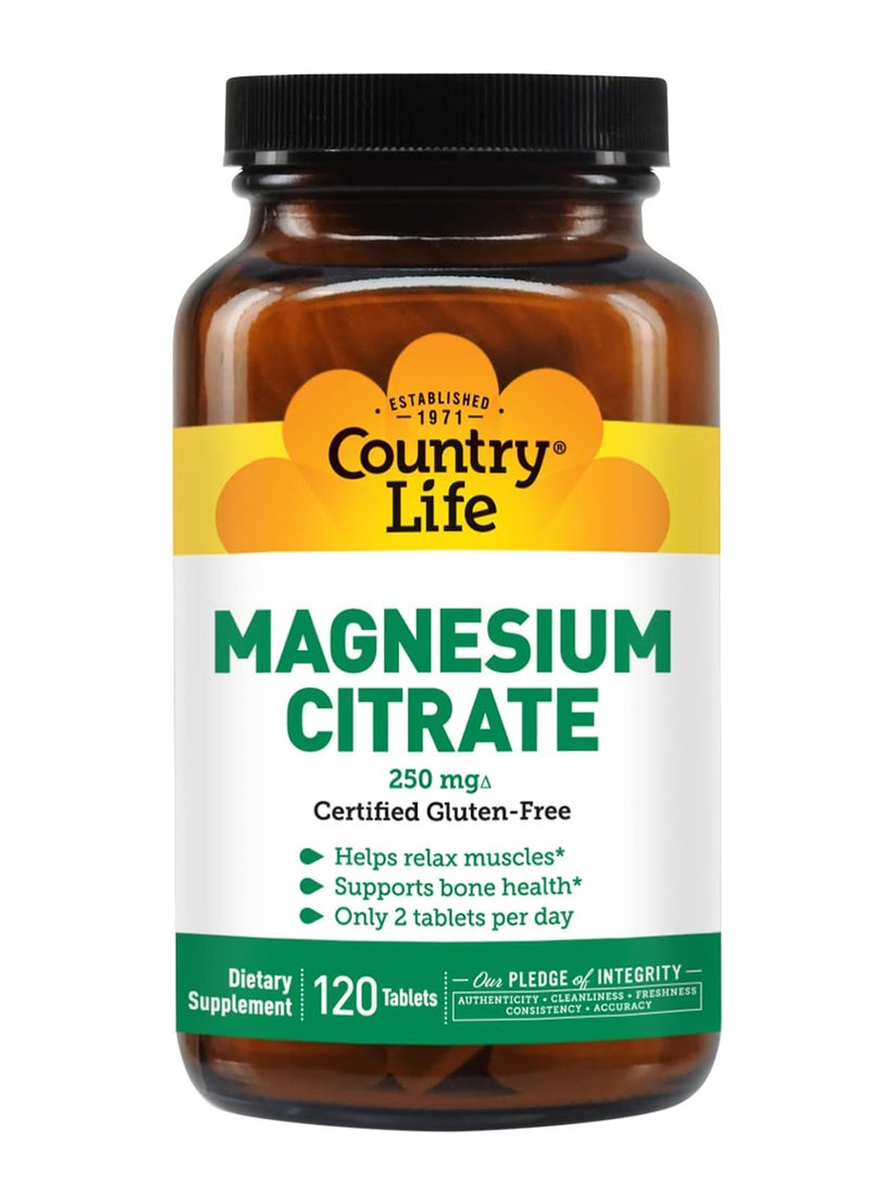 Country Life Magnesium Citrate 250 Mg Tablets 120'S  - Image 1