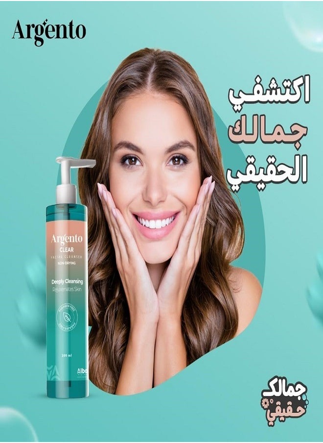 ARGENTO Clear Facial Cleanser For Oily and Mixed skin - 200 ml 1+1  - Image 4