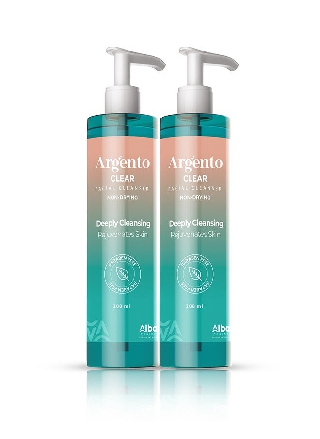 ARGENTO Clear Facial Cleanser For Oily and Mixed skin - 200 ml 1+1  - Image 2