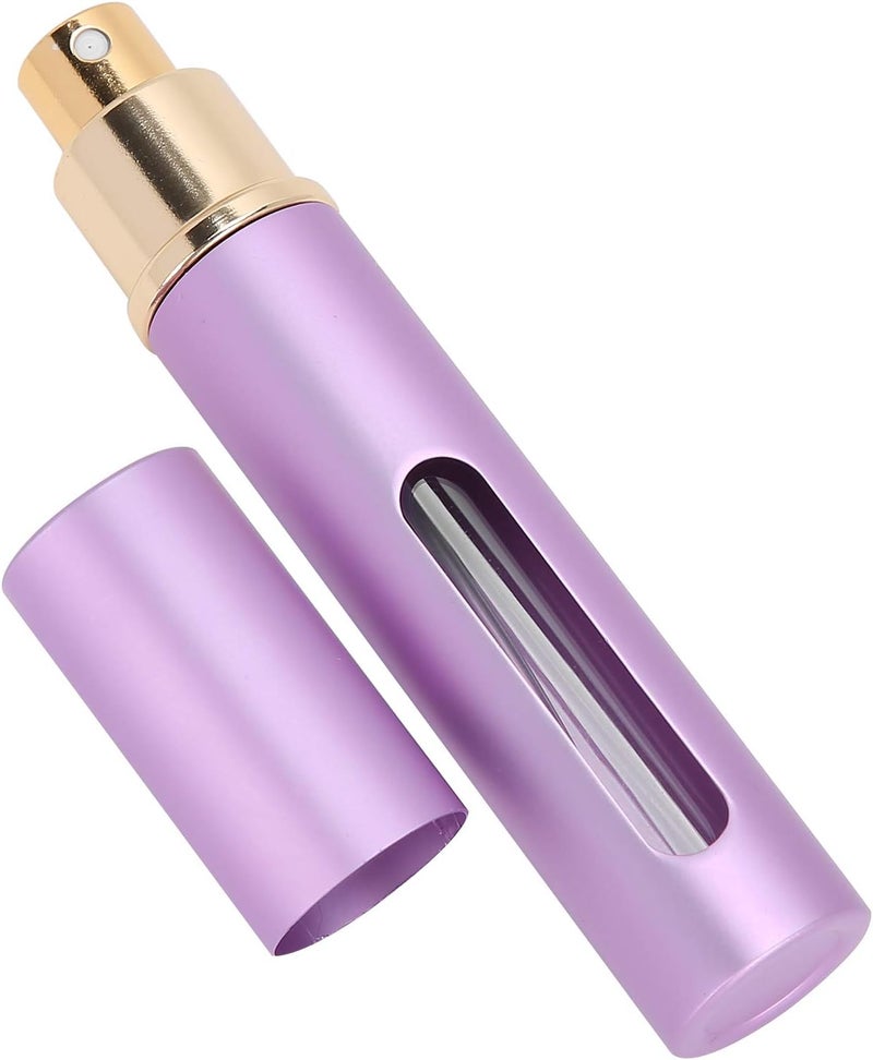 klarako 4 Pieces Glass 10ml Press Perfume Bottle Empty Refillable Portable Perfume Bottle Set, Perfume Atomizer Mini Portable Spray Bottle With Window For On The Go(AB048Q purple) - Image 5