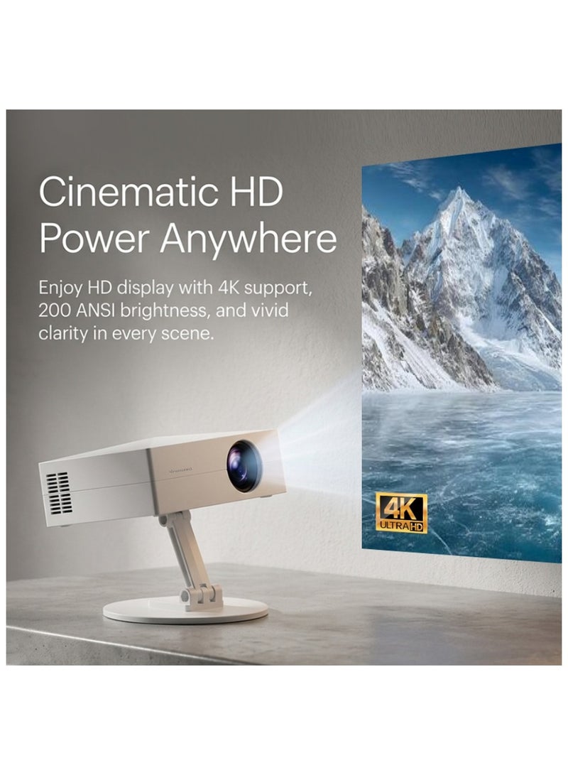 وونكت بروجيكتور ميني ذكي بدقة HD مع WiFi 6 وBluetooth 5.4، أندرويد 12، 200 لومن ANSI، دعم فك تشفير 4K، تصحيح تلقائي و4D، زوم رقمي، HDMI/USB، بروجيكتور مسرح منزلي محمول - Image 3