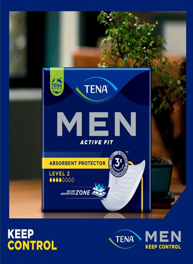 TENA MEN Adult Fit Guard Style | Adult Diaper Level 2 Active Fit | Absorbent Protector Pad | Medium Urine Leakage | Triple Protection from leaks, odour and moisture | Soft Cup Shape | Individually Wrapped | Breathable Textile | Length 26.8 cm | 20 Units - Image 3
