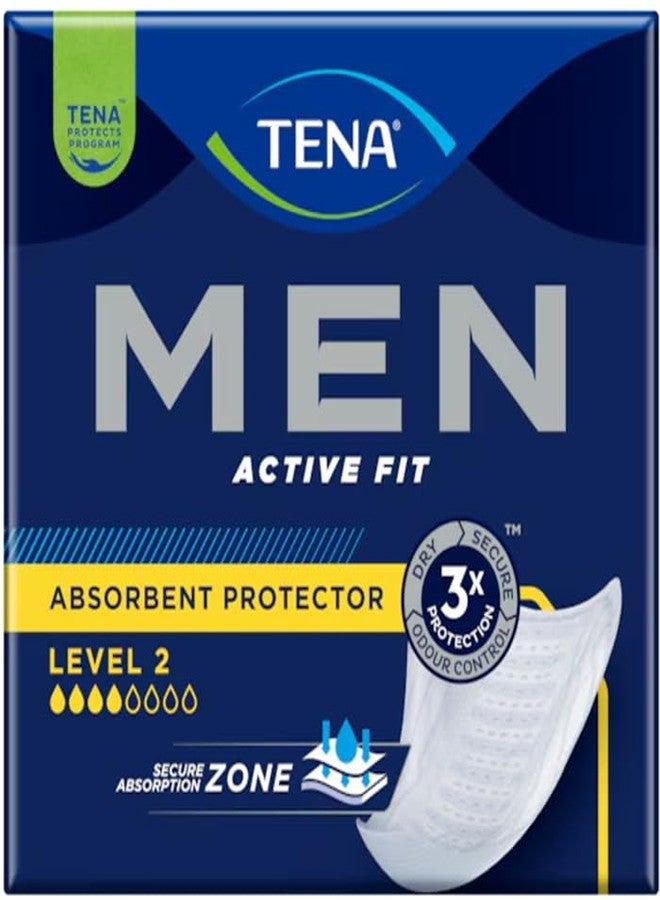TENA MEN Adult Fit Guard Style | Adult Diaper Level 2 Active Fit | Absorbent Protector Pad | Medium Urine Leakage | Triple Protection from leaks, odour and moisture | Soft Cup Shape | Individually Wrapped | Breathable Textile | Length 26.8 cm | 20 Units - Image 1