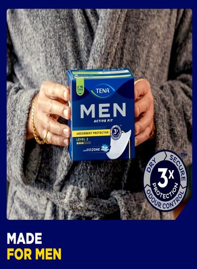 TENA MEN Adult Fit Guard Style | Adult Diaper Level 2 Active Fit | Absorbent Protector Pad | Medium Urine Leakage | Triple Protection from leaks, odour and moisture | Soft Cup Shape | Individually Wrapped | Breathable Textile | Length 26.8 cm | 20 Units - Image 4
