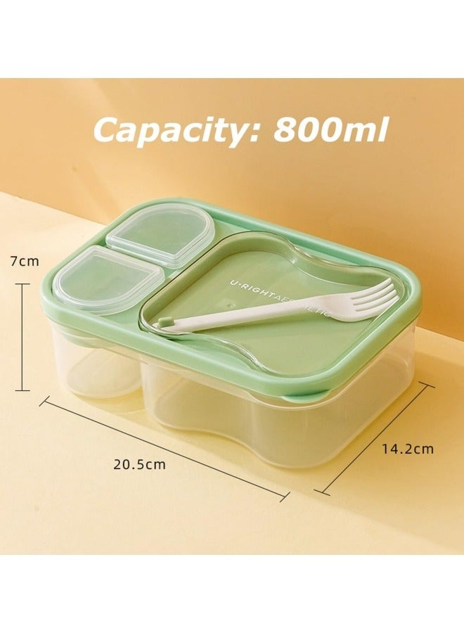 جيجيرو صندوق غداء للأطفال في المدرسة، صندوق غداء بينتو بلاستيكي، صندوق غداء قابل لإعادة الاستخدام للأطفال، 800 مل - Image 2