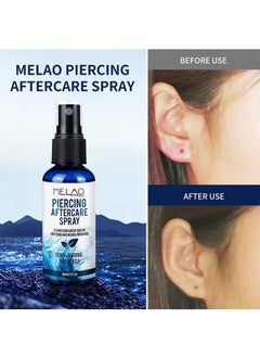 MELAO Piercing Aftercare Spray，Piercing Bump Solution，Keloid Shrinking for Ear，Belly， Nose，Piercing Aftercare， All Natural and Gentle Ingredients （60ml）  - Image 4