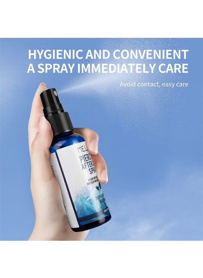 MELAO - Piercing Aftercare Spray，Piercing Bump Solution，Keloid Shrinking for Ear，Belly， Nose，Piercing Aftercare， All Natural and Gentle Ingredients （60ml） - Image 1