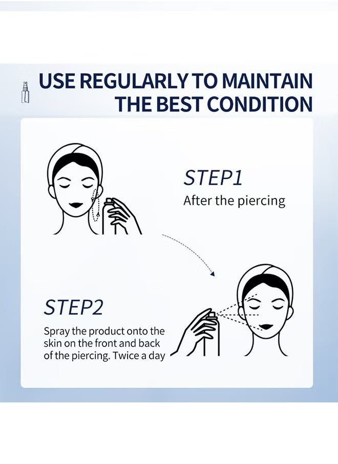 MELAO - Piercing Aftercare Spray，Piercing Bump Solution，Keloid Shrinking for Ear，Belly， Nose，Piercing Aftercare， All Natural and Gentle Ingredients （60ml） - Image 1