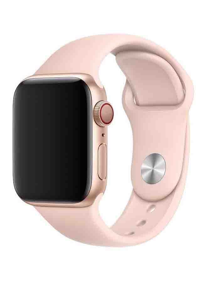 NIBEMINENT Silicone Sport Replacement Band For Apple iWatch Series 6/SE/5/4/3/2/1 40-38mm Vintage Rose