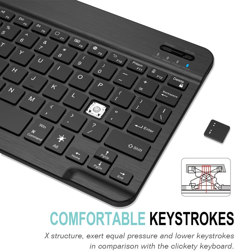Arteck Universal Backlit 7-Colors Ultra Light & Slim Portable Wireless Bluetooth 3.0 Keyboard for iOS iPad Air, Pro, Mini, Android, Windows Tablets PC Smartphone Built in Rechargeable 6-Month Battery - Image 3