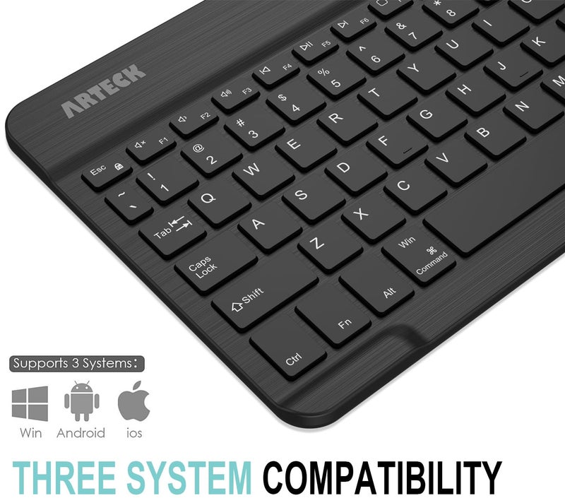 Arteck Universal Backlit 7-Colors Ultra Light & Slim Portable Wireless Bluetooth 3.0 Keyboard for iOS iPad Air, Pro, Mini, Android, Windows Tablets PC Smartphone Built in Rechargeable 6-Month Battery - Image 2