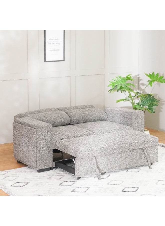 DANUBE HOME أريكة سرير من قماش لينزي مع تخزين وشاحن لاسلكي قابلة للتحويل سرير أريكة مريحة أثاث غرفة المعيشة L191XW101XH95 سم - رمادي داكن - Image 1