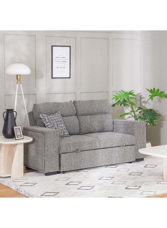 DANUBE HOME أريكة سرير من قماش لينزي مع تخزين وشاحن لاسلكي قابلة للتحويل سرير أريكة مريحة أثاث غرفة المعيشة L191XW101XH95 سم - رمادي داكن - Image 3