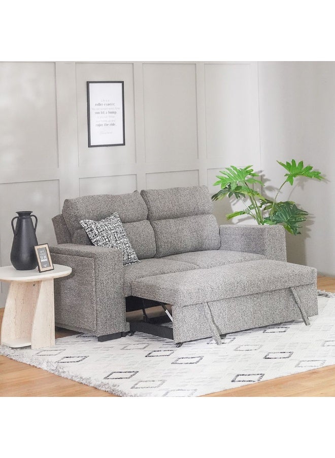 DANUBE HOME أريكة سرير من قماش لينزي مع تخزين وشاحن لاسلكي قابلة للتحويل سرير أريكة مريحة أثاث غرفة المعيشة L191XW101XH95 سم - رمادي داكن - Image 4