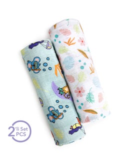 Milk&Moo Milk&Moo Jungle Friends Baby Swaddle Blanket, Oeko Tex Certified 100%Cotton, Muslin Swaddle Blankets, Ultra Soft, Breathable, Lightweight, Set of 2 Muslin Blanket for Boys and Girls  - Image 3