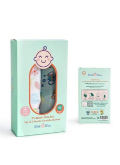 Milk&Moo Milk&Moo Jungle Friends Baby Swaddle Blanket, Oeko Tex Certified 100%Cotton, Muslin Swaddle Blankets, Ultra Soft, Breathable, Lightweight, Set of 2 Muslin Blanket for Boys and Girls  - Image 5
