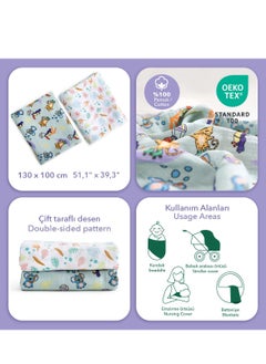 Milk&Moo Milk&Moo Jungle Friends Baby Swaddle Blanket, Oeko Tex Certified 100%Cotton, Muslin Swaddle Blankets, Ultra Soft, Breathable, Lightweight, Set of 2 Muslin Blanket for Boys and Girls  - Image 4