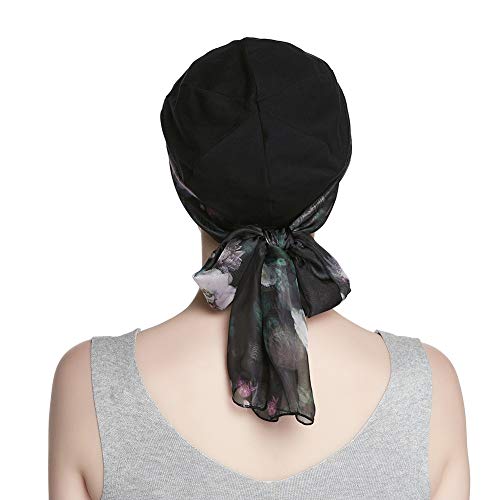 Alnorm Cap and Scarf Set for Women Newsboy Cap Black - Image 4