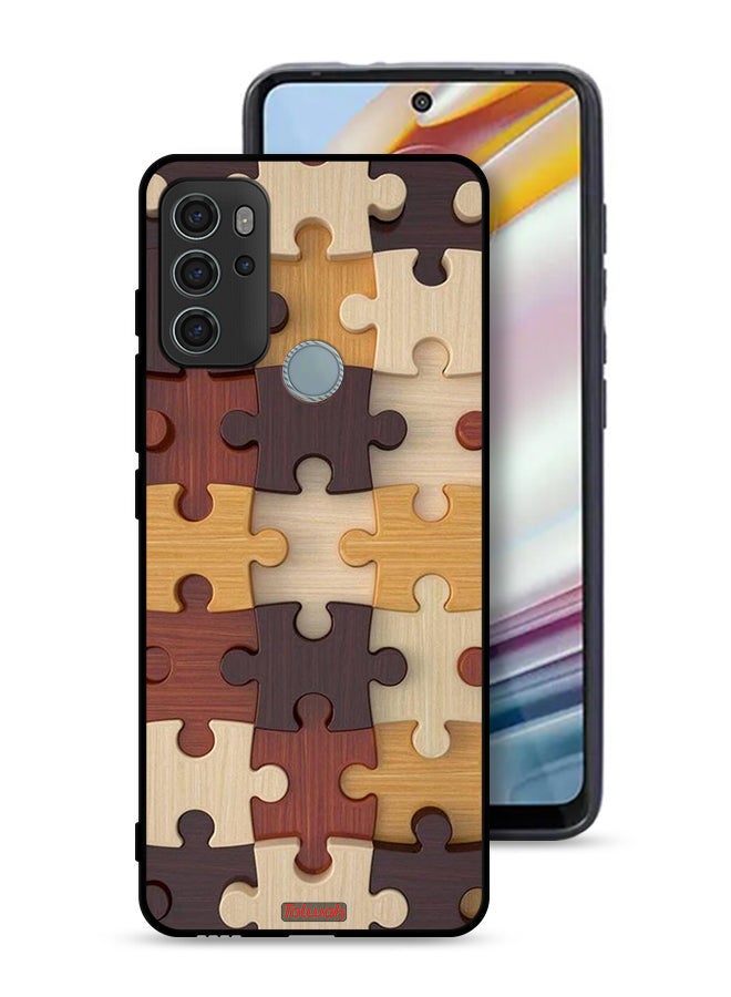 Tolwak Motorola Moto G60S Protective Case Cover Wooden Pattern - Image 1