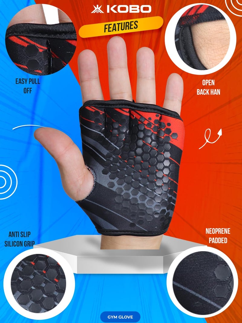 Kobo WTG-64 Weight Lifting Gym Gloves Hand Protector for Fitness Training - Image 3