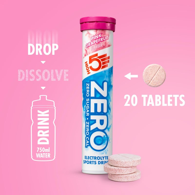 High5 ZERO Electrolyte Tablet - Hydration Tablets Enhanced with Vitamin C - 0 Calories & Sugar Free - Boost Hydration, Performance & Wellness - Pink Grapefruit, 160 Tablets (20x, Pack of 8) - Image 4