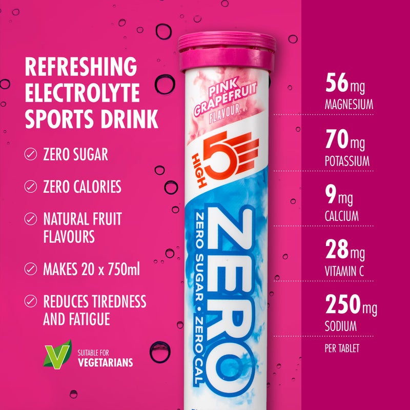High5 ZERO Electrolyte Tablet - Hydration Tablets Enhanced with Vitamin C - 0 Calories & Sugar Free - Boost Hydration, Performance & Wellness - Pink Grapefruit, 160 Tablets (20x, Pack of 8) - Image 3