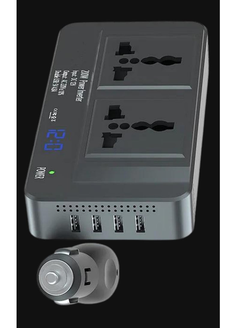 محول كهرباء للسيارة والرحلات 12v to 220v with 4 USB ports - Image 3