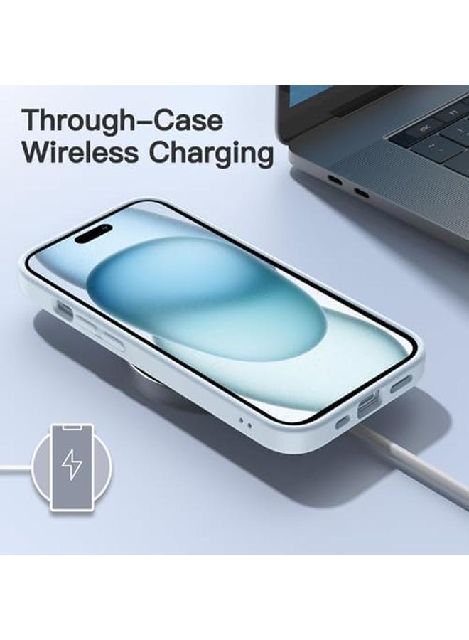 جي تيك جراب غير لامع لهاتف آيفون 15 بلس مقاس 6.7 بوصة، مقاوم للصدمات بدرجة عسكرية، غطاء خلفي شفاف غير لامع مضاد لبصمات الأصابع، أزرق - Image 5