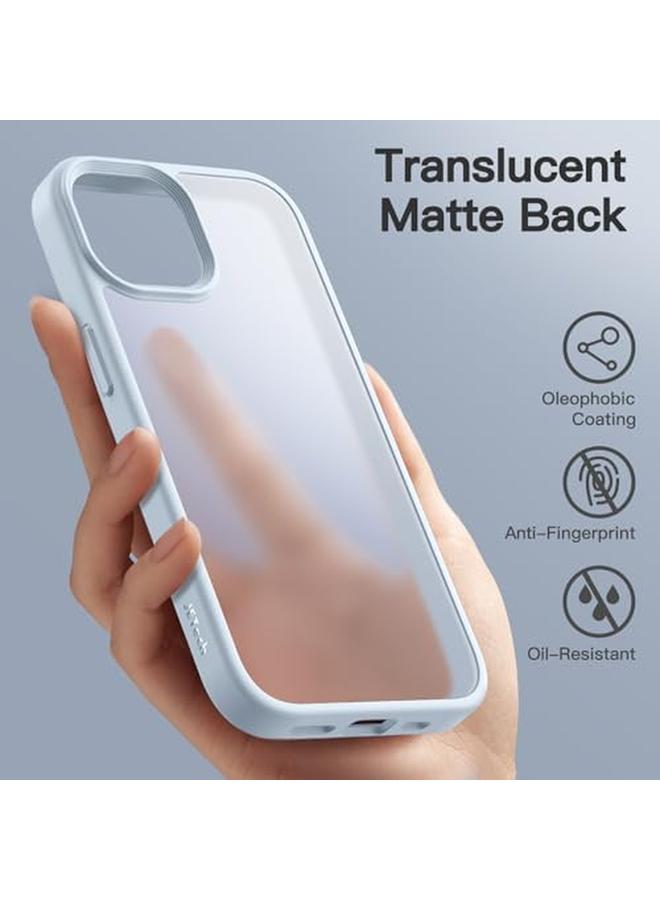 جي تيك جراب غير لامع لهاتف آيفون 15 بلس مقاس 6.7 بوصة، مقاوم للصدمات بدرجة عسكرية، غطاء خلفي شفاف غير لامع مضاد لبصمات الأصابع، أزرق - Image 3